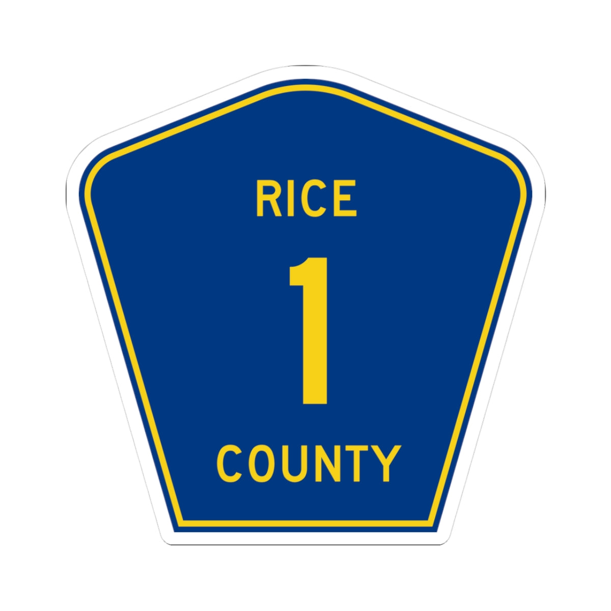 Rice County Route 1 (Minnesota) (Road Sign) STICKER Vinyl Kiss-Cut Decal