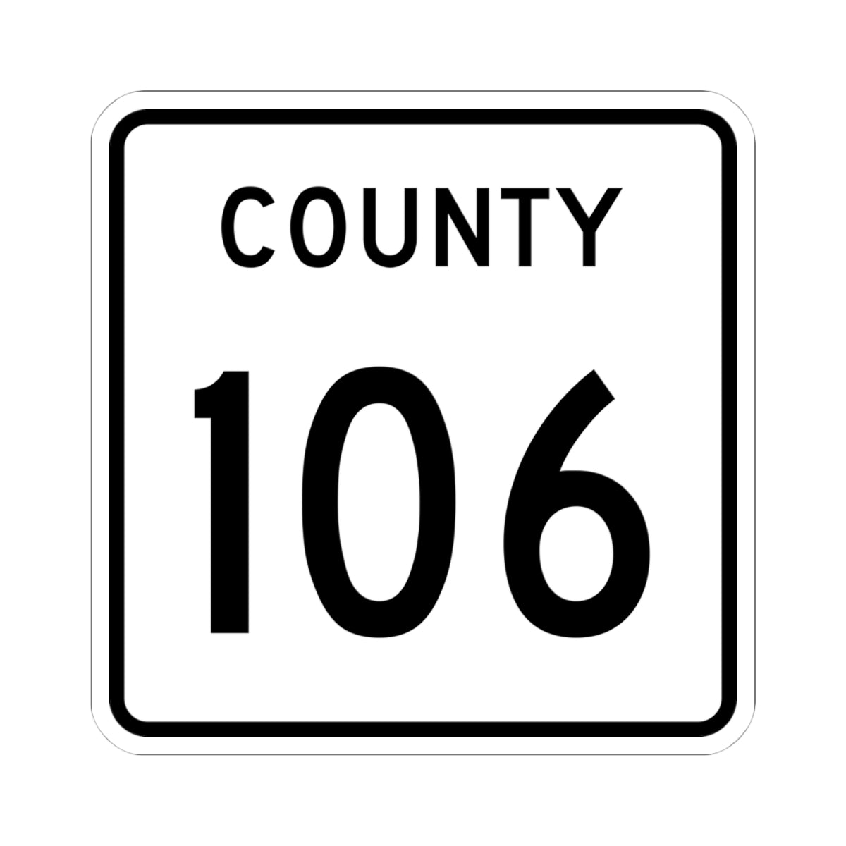 County 106 square (Minnesota) (Road Sign) STICKER Vinyl Kiss-Cut Decal
