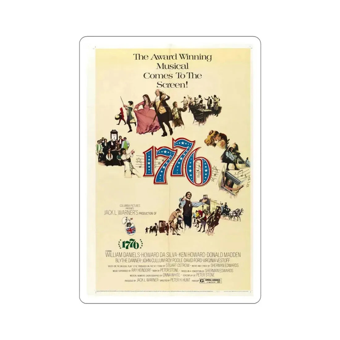 1776 1972 Movie Poster STICKER Vinyl Die-Cut Decal - The Sticker Space