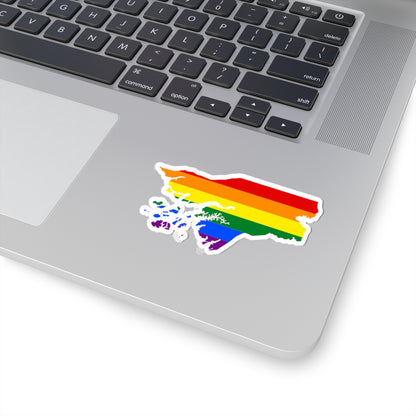 LGBT flag map of Guinea-Bissau (Guinea) STICKER Vinyl Kiss-Cut Decal