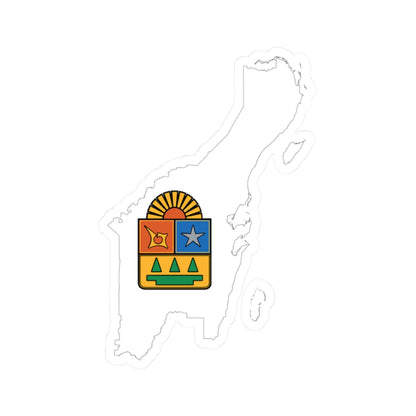Flag-map of Quintana Roo Mexico (Mexico) STICKER Vinyl Kiss-Cut Decal