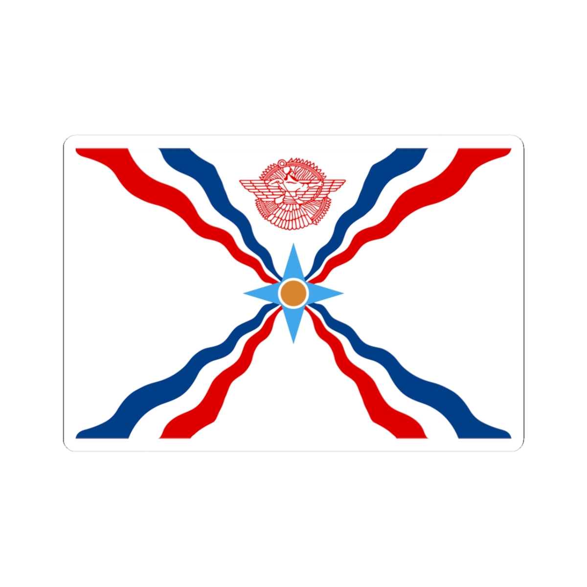 Flag of the Assyrians (Iraq) STICKER Vinyl Kiss-Cut Decal