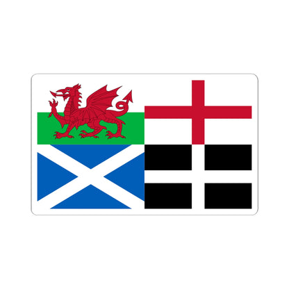 Flags of Wales England Scotland and Cornwall (England) STICKER Vinyl Kiss-Cut Decal