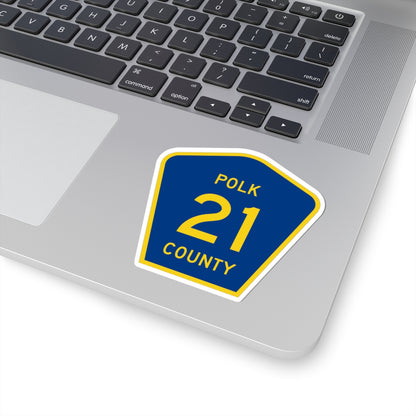 Polk County 21 (Minnesota) (Road Sign) STICKER Vinyl Kiss-Cut Decal