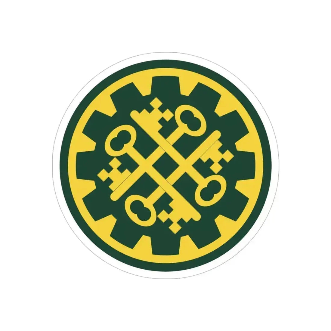 177th Military Police Brigade (U.S. Army) REVERSE PRINT Transparent Die-Cut STICKER 4 Inch Die-Cut Transparent - The Sticker Space