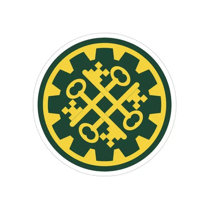 177th Military Police Brigade (U.S. Army) REVERSE PRINT Transparent Die-Cut STICKER 4 Inch Die-Cut Transparent - The Sticker Space