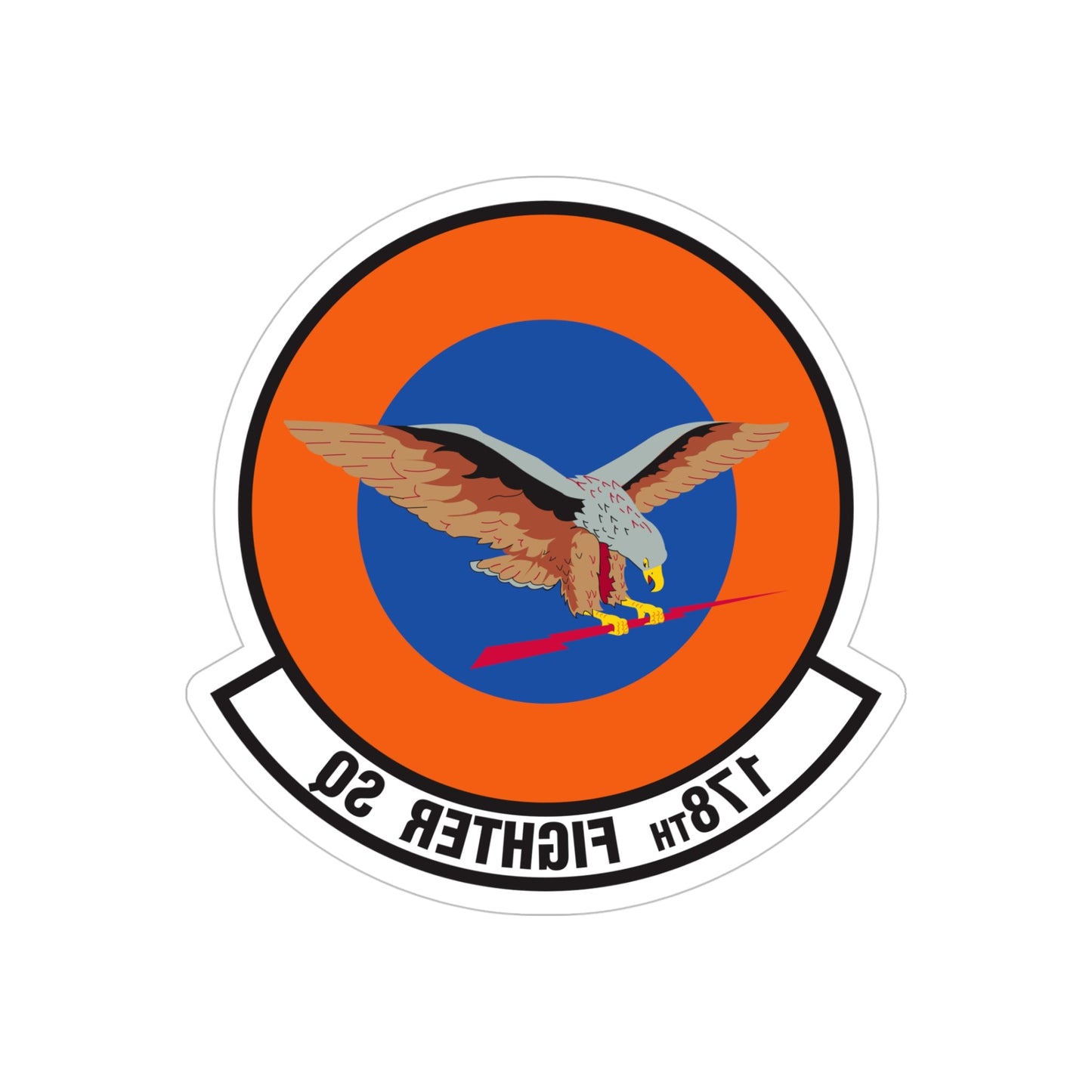 178 Fighter Squadron (U.S. Air Force) REVERSE PRINT Transparent STICKER-5" × 5"-The Sticker Space