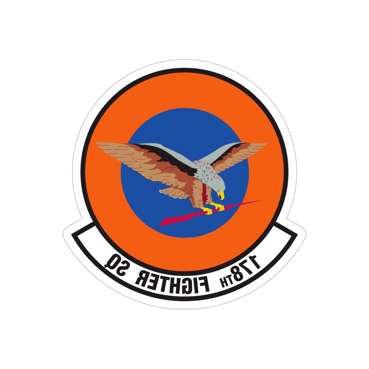 178 Fighter Squadron (U.S. Air Force) REVERSE PRINT Transparent STICKER-6" × 6"-The Sticker Space