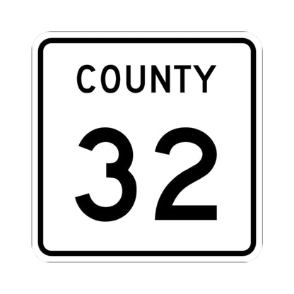 County 32 square (Minnesota) (Road Sign) STICKER Vinyl Kiss-Cut Decal