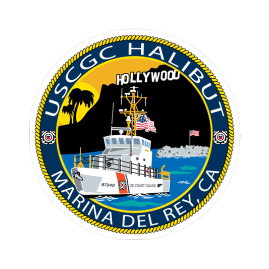 USCG Halibut Marina Del Ray CA (U.S. Coast Guard) STICKER Vinyl Kiss-Cut Decal