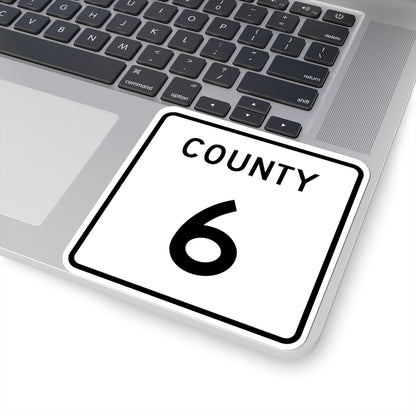 County 6 square (Minnesota) (Road Sign) STICKER Vinyl Kiss-Cut Decal