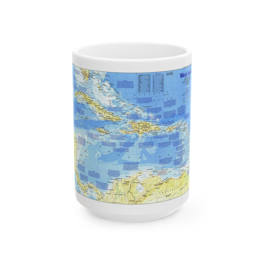 West Indies 1 (1987) (Map) White Coffee Mug-15oz-The Sticker Space