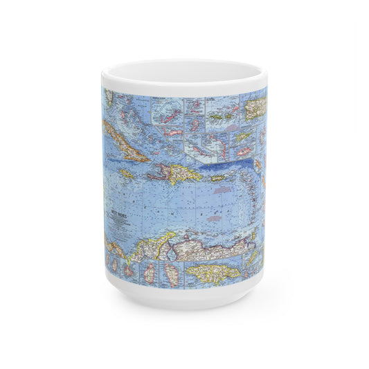 West Indies (1962) (Map) White Coffee Mug-15oz-The Sticker Space