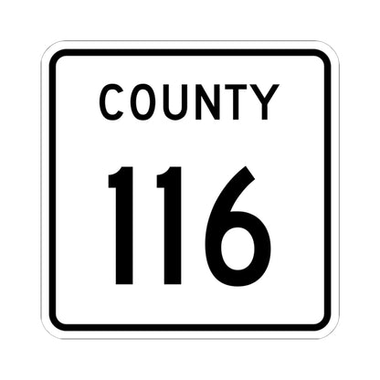 County 116 square (Minnesota) (Road Sign) STICKER Vinyl Kiss-Cut Decal