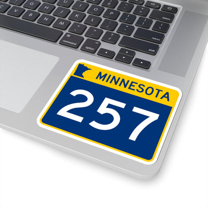 MN-257 wide (Minnesota) (Road Sign) STICKER Vinyl Kiss-Cut Decal