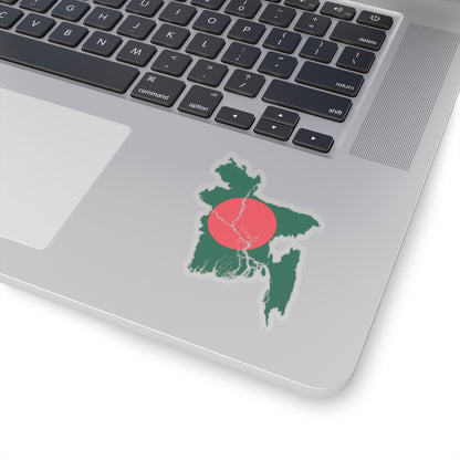Flag-map of Bangladesh2 (Bangladesh) STICKER Vinyl Kiss-Cut Decal