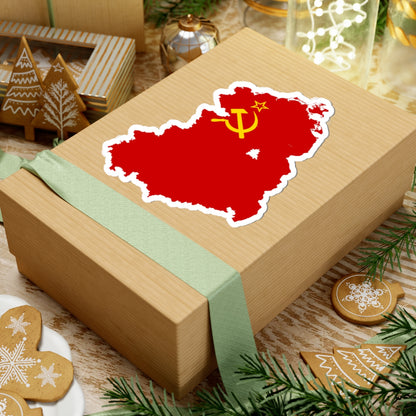 Flag map of USSR-East Germany (Germany) STICKER Vinyl Kiss-Cut Decal