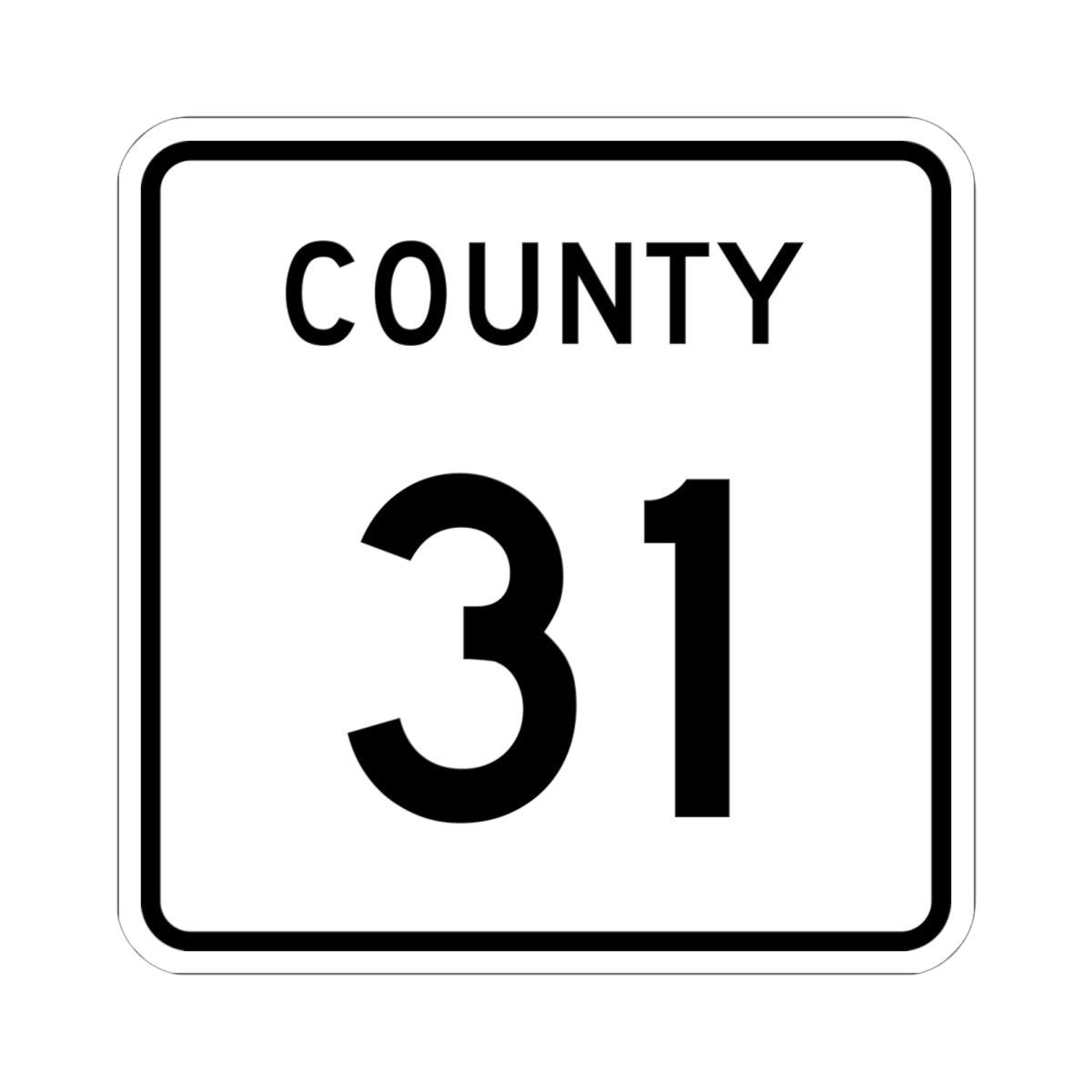 County 31 square (Minnesota) (Road Sign) STICKER Vinyl Kiss-Cut Decal