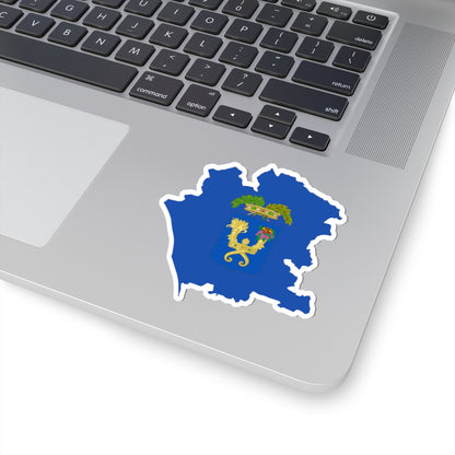 Flag map of the Province of Caserta (Italy) STICKER Vinyl Kiss-Cut Decal