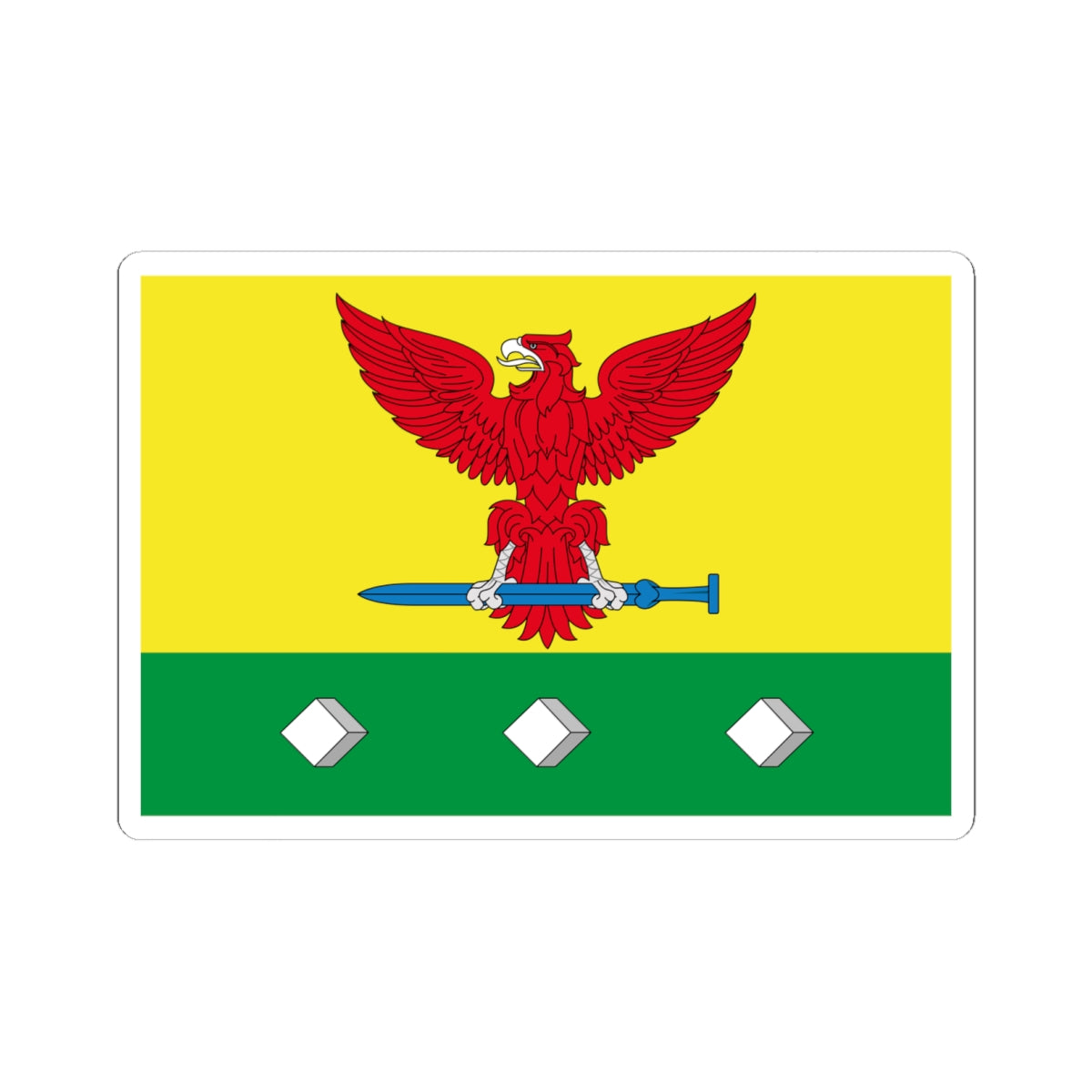 Flag of Ertil rayon Voronezh oblast (Russia) STICKER Vinyl Kiss-Cut Decal