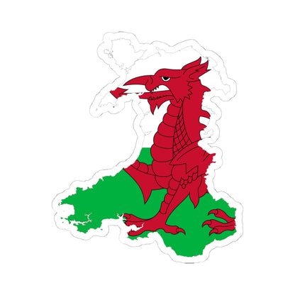 Wales-Flagmap (United Kingdom) STICKER Vinyl Kiss-Cut Decal