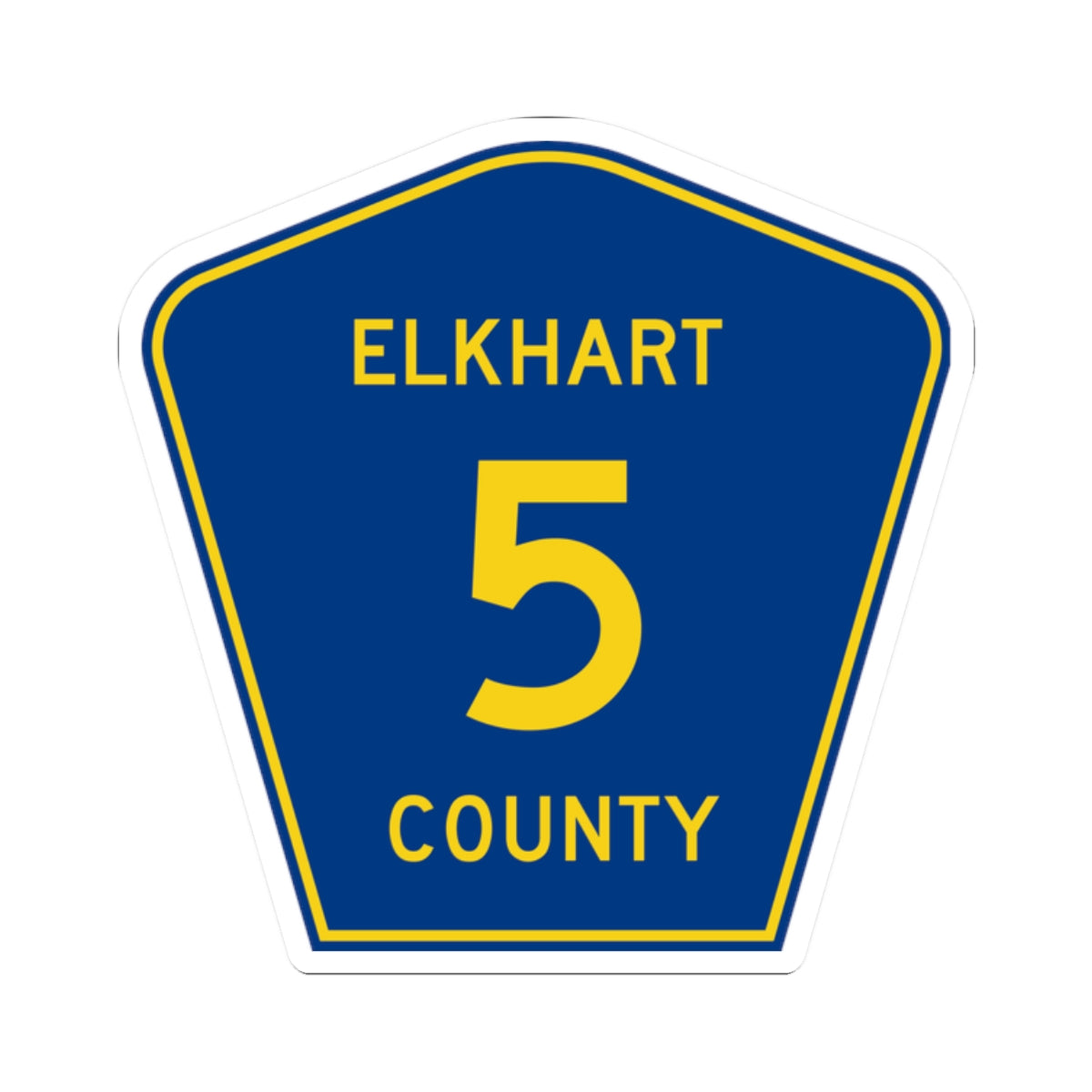 Elkhart County Road 5 IN (Indiana) (Road Sign) STICKER Vinyl Kiss-Cut Decal