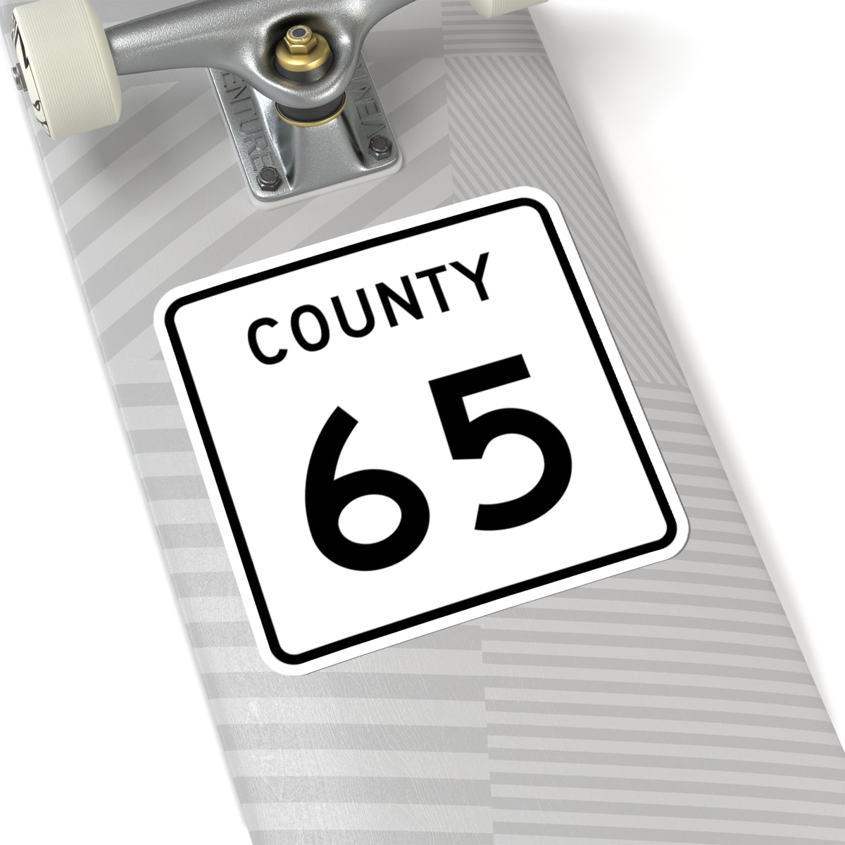 County 65 square (Minnesota) (Road Sign) STICKER Vinyl Kiss-Cut Decal