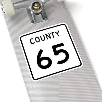 County 65 square (Minnesota) (Road Sign) STICKER Vinyl Kiss-Cut Decal