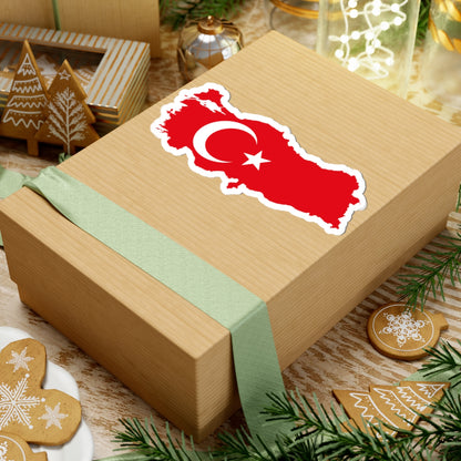 Flag-map of Turkey (Turkey) STICKER Vinyl Kiss-Cut Decal