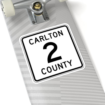 Carlton County 2 MN (Minnesota) (Road Sign) STICKER Vinyl Kiss-Cut Decal