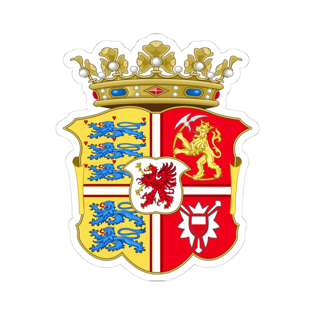 Armoiries de Sophie de Poméranie (Denmark) (Coat of Arms) STICKER Vinyl Kiss-Cut Decal