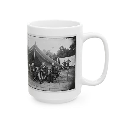 Harrison's Landing, Va. Col. Albert V. Colburn, Col. Delos B. Sacket, And Gen. John Sedgwick (U.S. Civil War) White Coffee Mug