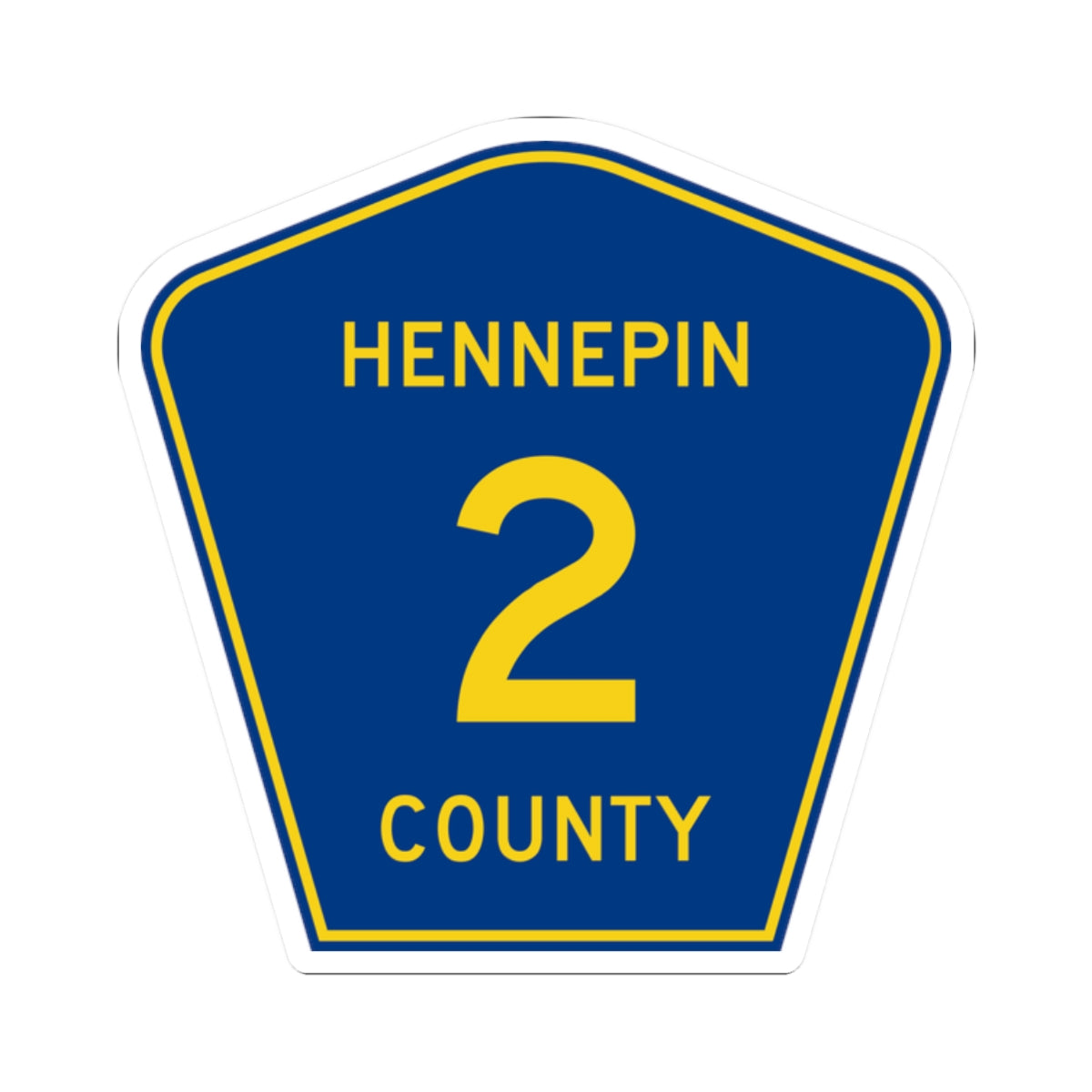Hennepin County 2 (Minnesota) (Road Sign) STICKER Vinyl Kiss-Cut Decal