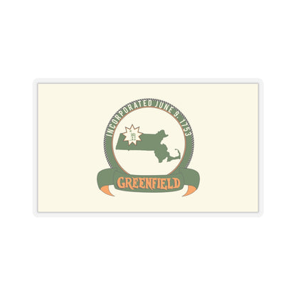 Flag of Greenfield, Massachusetts - STICKER Vinyl Kiss-Cut Decal