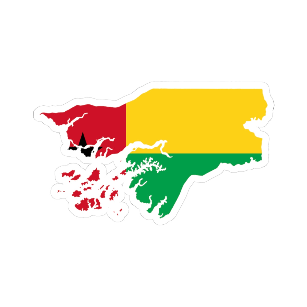 Flag map of Guinea-Bissau (Guinea) STICKER Vinyl Kiss-Cut Decal