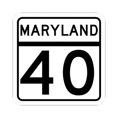 MD Route 40 (Maryland) (Road Sign) STICKER Vinyl Kiss-Cut Decal