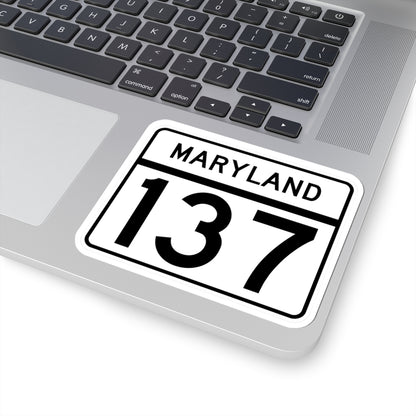 MD Route 137 (Maryland) (Road Sign) STICKER Vinyl Kiss-Cut Decal