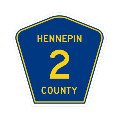 Hennepin County 2 (Minnesota) (Road Sign) STICKER Vinyl Kiss-Cut Decal