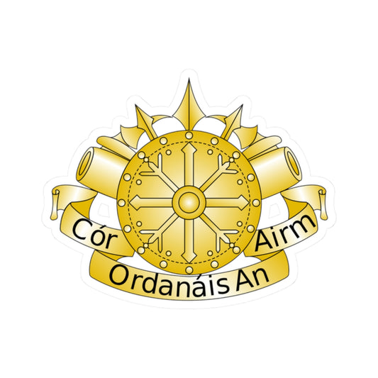 Badge of the Irish Ordnance Corps (Ireland) (Coat of Arms) STICKER Vinyl Kiss-Cut Decal