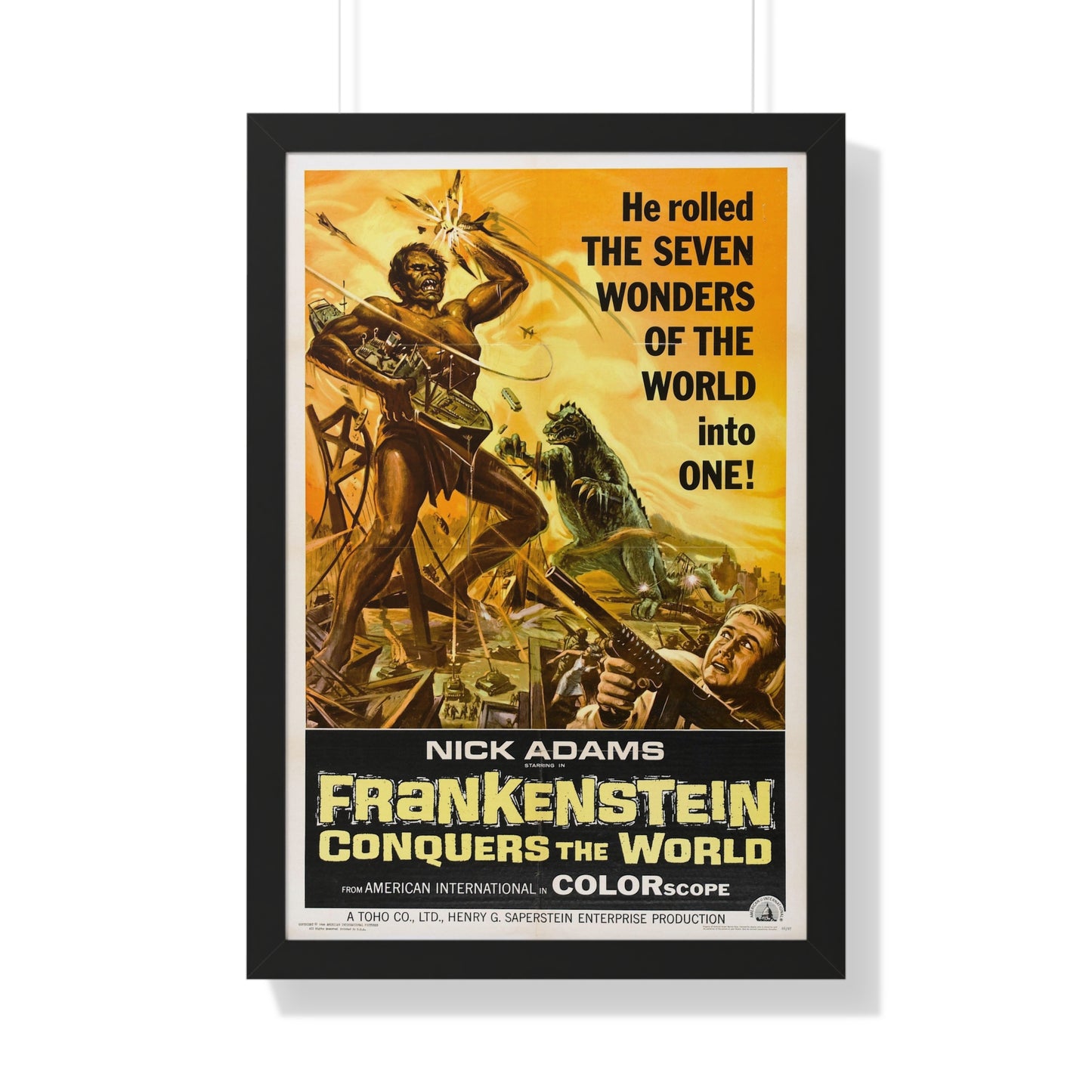 FRANKENSTEIN CONQUERS THE WORLD 1966 - Framed Movie Poster-20" x 30"-The Sticker Space