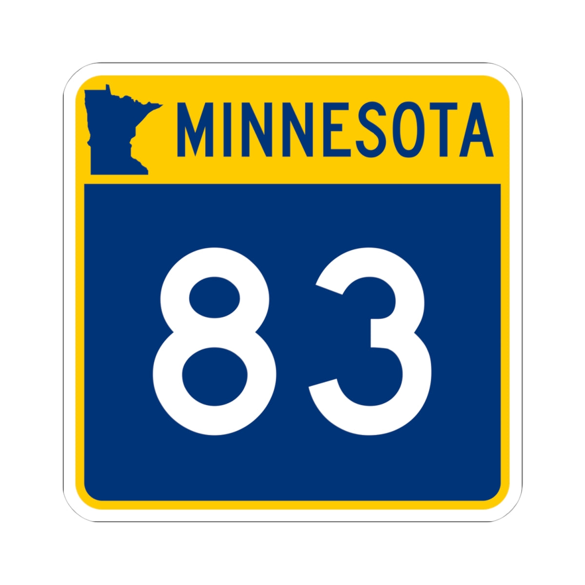 MN-83 (Minnesota) (Road Sign) STICKER Vinyl Kiss-Cut Decal