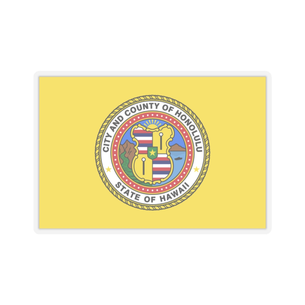 Flag of Honolulu, Hawaii - STICKER Vinyl Kiss-Cut Decal