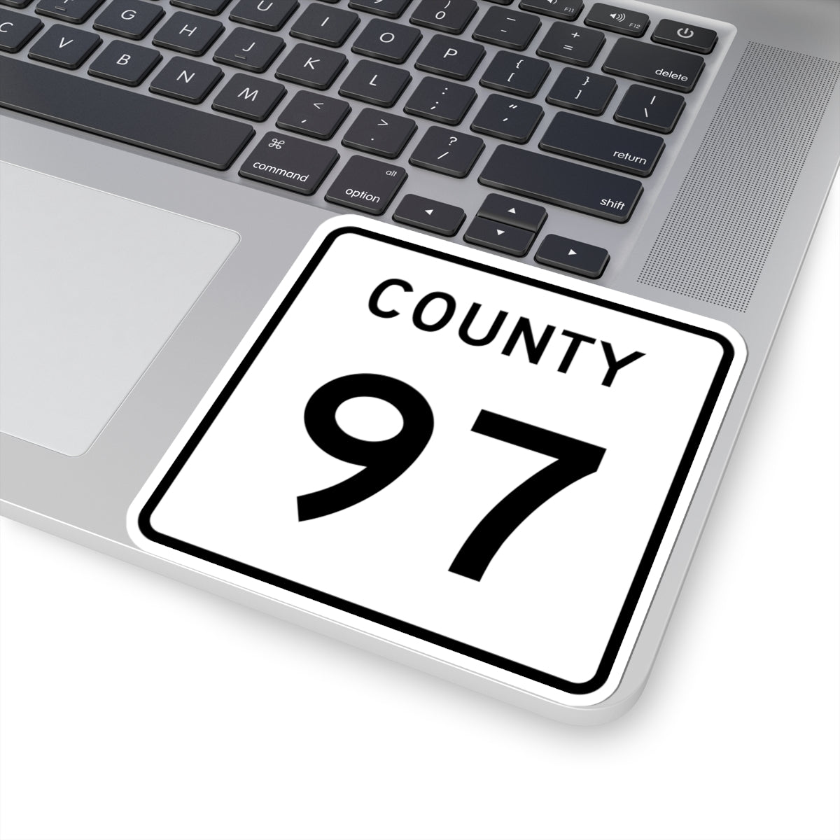 County 97 square (Minnesota) (Road Sign) STICKER Vinyl Kiss-Cut Decal