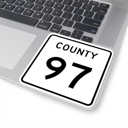 County 97 square (Minnesota) (Road Sign) STICKER Vinyl Kiss-Cut Decal