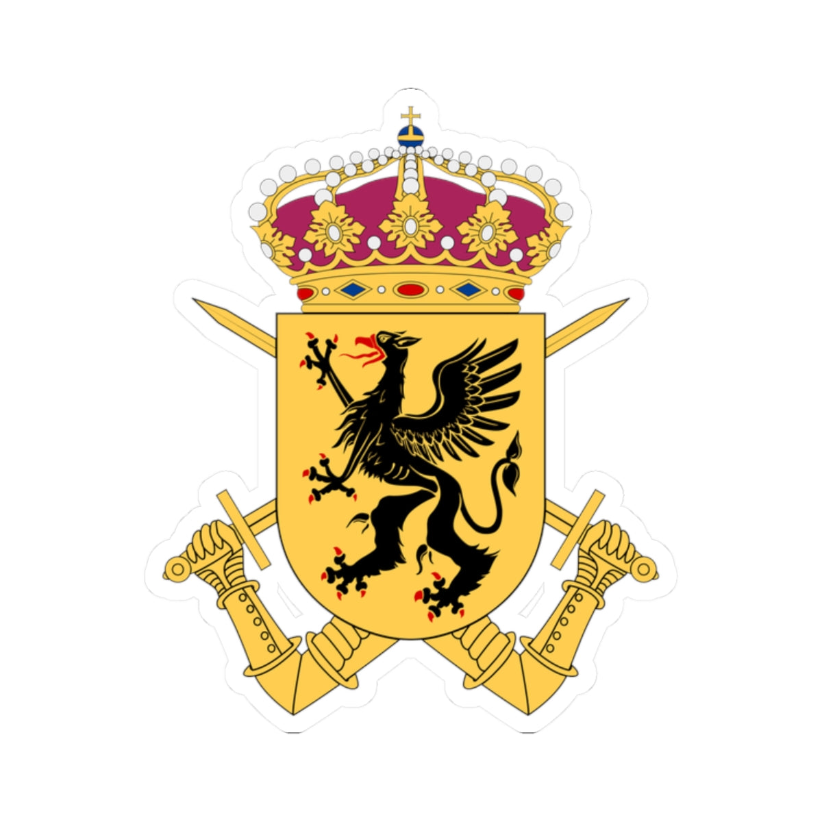 Södermanlands regemente vapen (Sweden) (Coat of Arms) STICKER Vinyl Kiss-Cut Decal