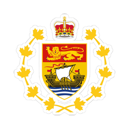 Badge of the Lieutenant-Governor of New Brunswick (Canada) (Coat of Arms) STICKER Vinyl Kiss-Cut Decal