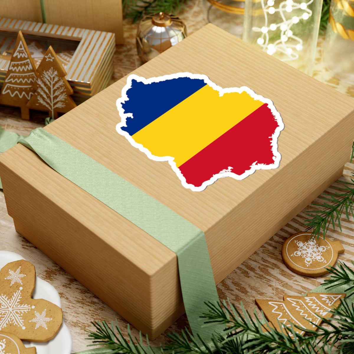 Flag map of Greater Romania (Oman) STICKER Vinyl Kiss-Cut Decal