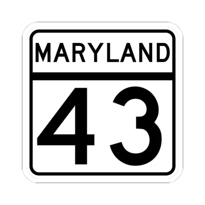 MD Route 43 (Maryland) (Road Sign) STICKER Vinyl Kiss-Cut Decal