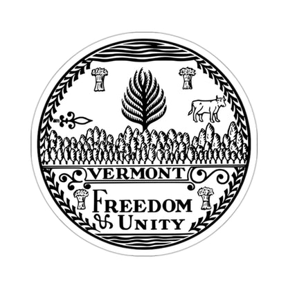 Seal of Vermont BW - STICKER Vinyl Kiss-Cut Decal