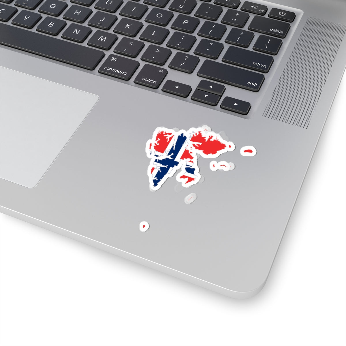 Flag-map of Svalbard (Norway) STICKER Vinyl Kiss-Cut Decal